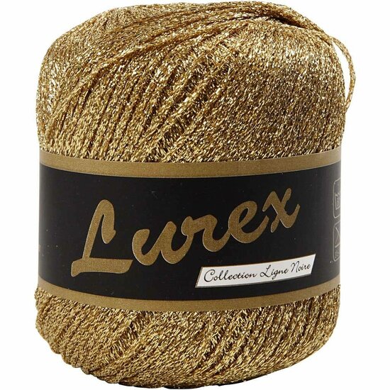 Garen - Glittergaren - Goud Lurex Garen - Glitter Effect - Hobby Garen - Haken & Breien - 25gr - 160m - 100% Polyester Garen - 1 Bol