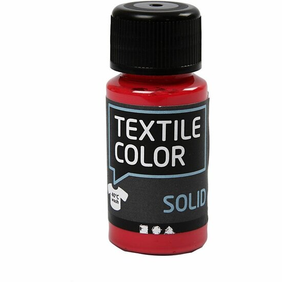 Textielverf Rood – Rode Kledingverf – Stofverf – Textiel Kleurstof – Stoffenverf – Verf Voor Kleding – Textiel Verven – Kleurstof Voor Stof – DIY Kleding Verven – Dekkend – 50 ml – 1 stuk
