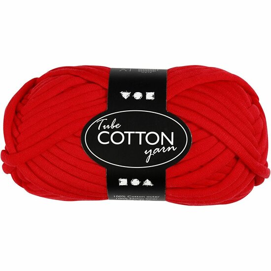 Textielgaren - Stevig & Duurzaam Breigaren - Macramé Garen - Handwerkgaren - DIY Borduurgaren - Kleur: Rood - Creatief Garen Voor Knutselen & Mode - 45m - 100gr - 1 Bol