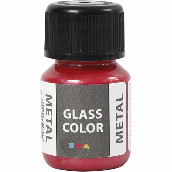 Glas- & Porseleinverf - Metallic Rood - Glaslak & Keramiekverf - Acryl Verf voor Glas, Servies & Aardewerk - Verf Voor Glas - Verf Voor Porselein - 30ml