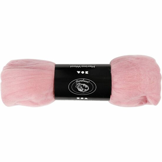 Merino wol - 21 micron - Lichtroze - Vilten - Spinnen - Zachte wol - Australische wol - 100 gr - Zacht - Geschikt voor vilten en spinnen