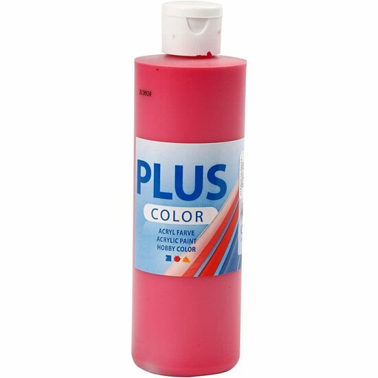 Acrylverf - Rode Verf - Acrylaatverf - Acrylic paint - Hobbyverf - Sneldrogende Verf - Dekkende Verf - Waterbasis Verf - Hoogwaardige Decoratie Verf - Primaire Rood - Plus Color Verf - 250ml