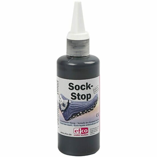 Sock-Stop Antislip Zwart - Speciaal Medium Voor DIY Sokken & Huisschoenen - Zorgt Voor Extra Grip & Veiligheid - Makkelijk Aan Te Brengen - Slijtvast & Flexibel - Wasbaar Op 40°C - 100ml