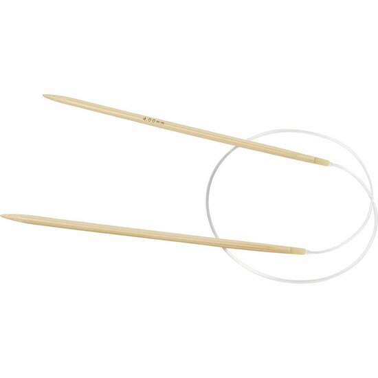 Rondbreinaalden - Bamboe Breinaalden - Breinaald met Kabel - Circular Knitting Needle - Breinaald 4 mm - Rondbreinaald 60 cm - 1 Set