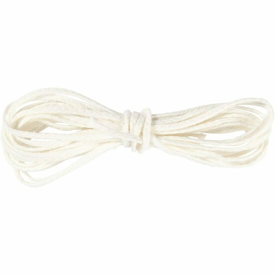 Kaarsenlont - Lont - Kaarsen Maken Lont - Kaarsenkoord - Wick - Vezeldraad - Brandkoord - Vlakke Lont - Voor Bijenwas Kaarsen - Dikte 2-3 mm - 3 m - 100 gr - 1 Rol