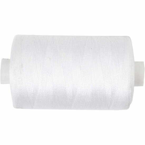 Naaigaren - Wit Naaidraad - 1000 Meter - Sterk Polyester Garen - 1 Rol