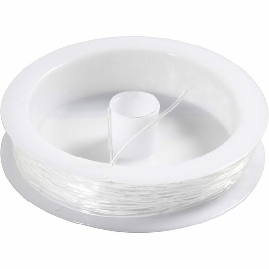 Elastisch Koord - Transparant Nylon Draad - Rekbaar Koord - DIY Koord - Elastisch Draad - Rekbaar Hobbydraad - Handwerk & Sieraden Maken - Dun Rond Elastiek - 1mm Dikte - 10m - 1 Rol