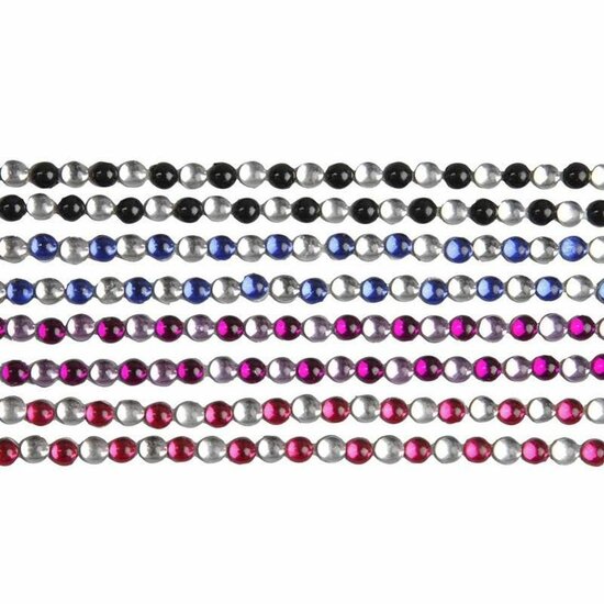 Strasstenen Stickers - Zelfklevende Rhinestone Stickervellen - Zwart, Blauw, Paars, Rood - DIY Decoratie Voor Kaarten & Scrapbooking - 15x4 mm - 8 Vel