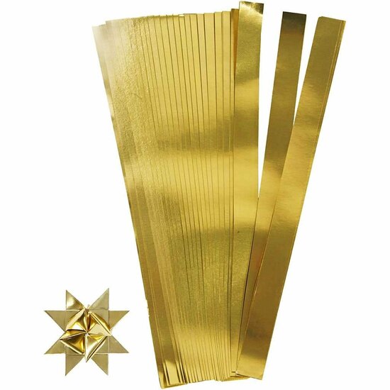 Gouden Vlechtstroken - 11,5 cm Diameter - 25 mm Breed - 100 Stuks - Voor Grote Gevouwen Sterren