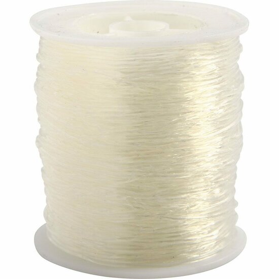 Elastisch Koord - Transparant Nylon Draad - Rekbaar Koord - DIY Koord - Elastisch Draad - Rekbaar Hobbydraad - Handwerk & Sieraden Maken - Sterk Nylon Touw - 1mm Dikte - 50m - 1 Rol