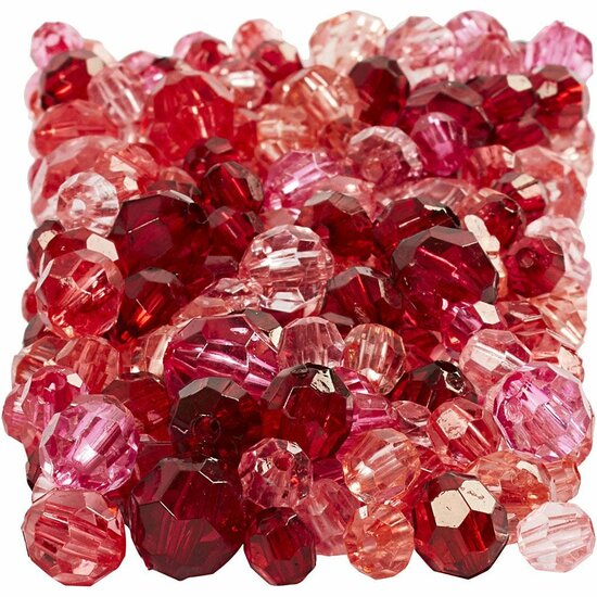 Facet Kralen – Rode Kralen – Kristallen Kralen – Doorzichtige Kralen – DIY Sieraden – Geslepen Kralen – Hobby Kralen – Kralen Voor Sieraden Maken – 4–12mm – Rood – 250 Gram