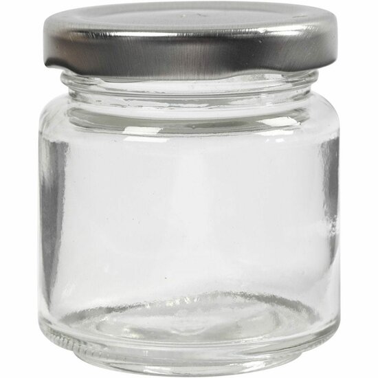 Glazen Pot - Transparante DIY Bewaarpot - Geschikt Voor Decoratie, Hobby en Keukengebruik - Hoogte 6,5 cm - Diameter 5,7 cm - Inhoud 100 ml - Set van 12