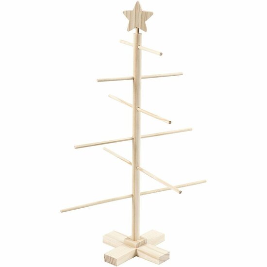 Witte Decoratieve Kerstboom - DIY Hobby Kerstdecoratie - Hoogte 60cm - Breedte 40,5cm - Voor Feestelijke Decoratie en Knutselen - 1 Stuk