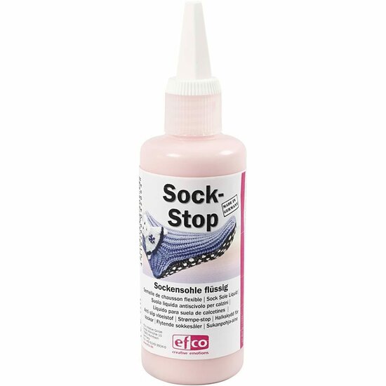 Sock-Stop Antislip - Lichtrood Antislipmiddel - 100 ml - Geschikt Voor Sokken En Schoenen - Ideaal Voor Knutselprojecten - Textielverf - Antislipverf - Schoenverf