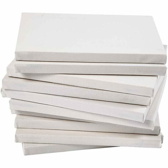 Canvas Gespannen Op Houten Frame - Rechthoek Schilderdoek - Gespannen Canvas - Canvasdoek - Wit Schildercanvas - Verfdoek - Schilderpaneel - A4 - 280 gram - Dikte: 1,6cm - 40 Stuks