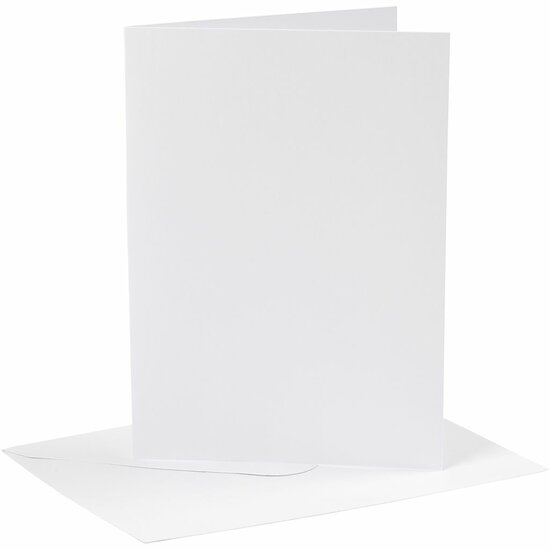 Kaarten En Enveloppen - Kaartenset - DIY - Kaarten Maken - Wit - Kaart: 12,7x17,8 cm 230 Gram - Envelop: 13,3x18,5 cm 120 Gram - 4 Sets