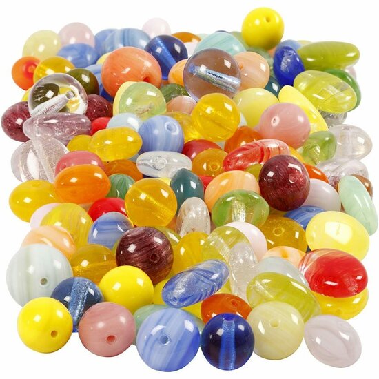 Facet Kralen – Glaskralen - Glaskralen - Mix Kralen – Kristallen Kralen – Doorzichtige Kralen – DIY Sieraden – Geslepen Kralen – Hobby Kralen – Kralen Voor Sieraden Maken – 6–13mm – Multi – 350 Gram