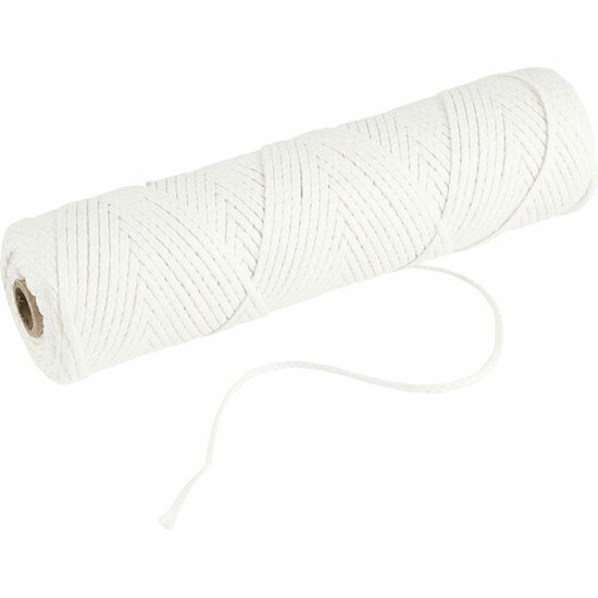 Kaarsenlont - Lont - Kaarsen Maken Lont - Kaarsenkoord - Wick - Vezeldraad - Brandkoord - Pure Paraffine - 3x9 mm - 100 gr - 50 m Rol - Voor Giet- & Dompelkaarsen - Ø 15-60 mm