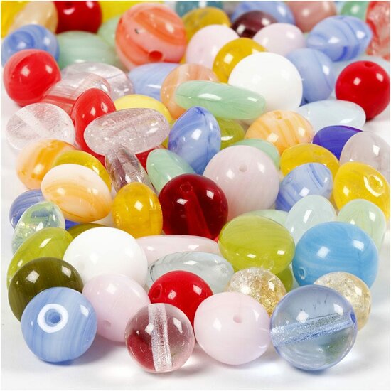 Facet Kralen – Glaskralen - Glaskralen - Mix Kralen – Kristallen Kralen – Doorzichtige Kralen – DIY Sieraden – Geslepen Kralen – Hobby Kralen – Kralen Voor Sieraden Maken – 6–13mm – Multi – 60 Gram