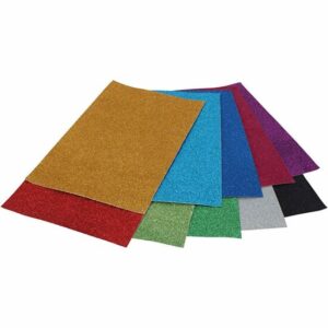 Glitterkarton - Diverse Kleuren - Stevig Knutselkarton met Glitterlaag - A4 Formaat - 250 grams - Perfect voor DIY Knutselwerk, Kaarten, Scrapbooking & Decoratieve Toepassingen - Set van 50 Vellen