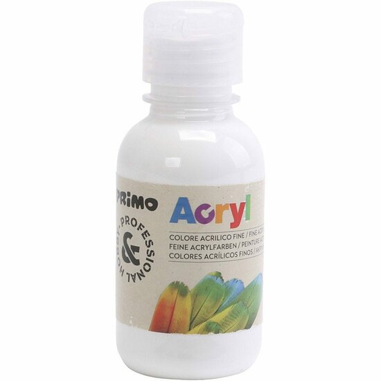 Acrylverf - Wit Verf - Luxe Acrylverf Wit - Acrylaatverf - Acrylic paint - Witte Hobbyverf - Knutselen en Verven - Sneldrogende Verf - 125ml