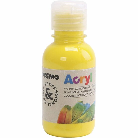 Acrylverf - Primair Geel Verf - Luxe Acrylverf Geel - Acrylaatverf - Acrylic paint - Gele Hobbyverf - Knutselen en Verven - Sneldrogende Verf - 125ml
