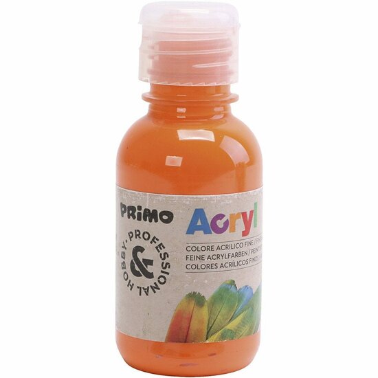 Acrylverf - Oranje Verf - Luxe Acrylverf Oranje - Acrylaatverf - Acrylic paint - Oranje Hobbyverf - Knutselen en Verven - Sneldrogende Verf - 125ml