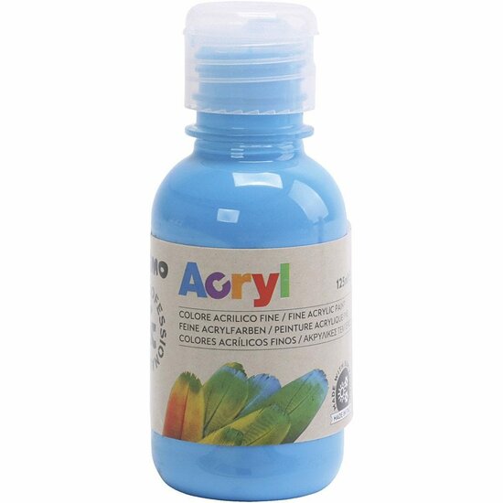 Acrylverf - Primair Blauw Verf - Luxe Acrylverf Blauw - Acrylaatverf - Acrylic paint - Blauwe Hobbyverf - Knutselen en Verven - Sneldrogende Verf - 125ml