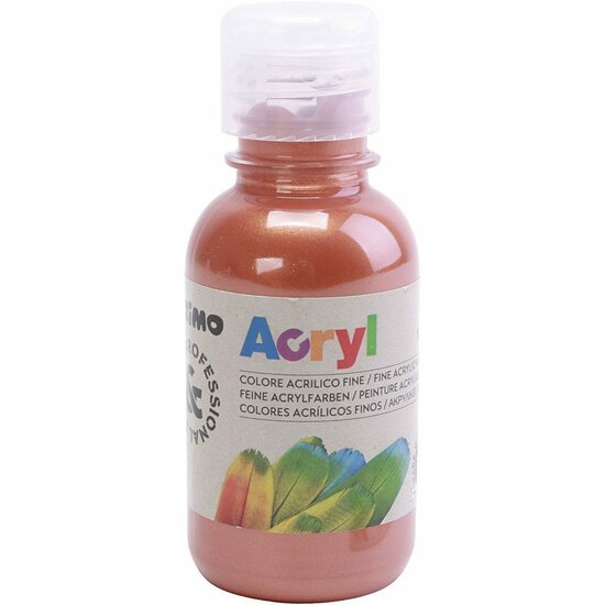 Acrylverf - Koper Verf - Luxe Acrylverf Koper - Acrylaatverf - Acrylic paint - Koperen Hobbyverf - Knutselen en Verven - Sneldrogende Verf - 125ml