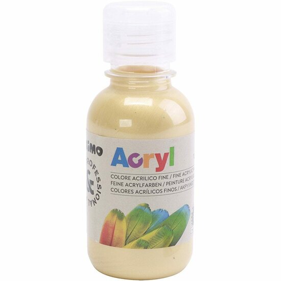 Acrylverf - Goud Verf - Luxe Acrylverf Goud - Acrylaatverf - Acrylic paint - Gouden Hobbyverf - Knutselen en Verven - Sneldrogende Verf - 125ml