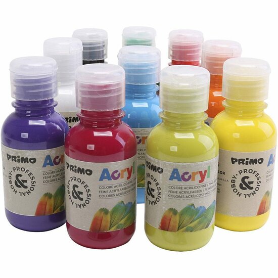 Acrylverf - Diverse Kleuren Set - Luxe Acrylverf Set - Acrylaatverf - Acrylic paint - Hobbyverf - Knutselen en Verven - Sneldrogende Verf - 10x125ml