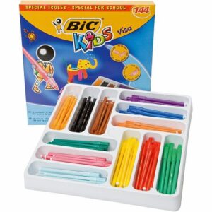 Stiften Diverse Kleuren - Viltstiften - Kleurstiften - Tekenstiften - Kinderstiften Met Fijne Ronde Punt - Waterbasis - Premium Kwaliteit - Kindvriendelijke Stiften - Lijndikte 0,7mm - BIC Visa Color