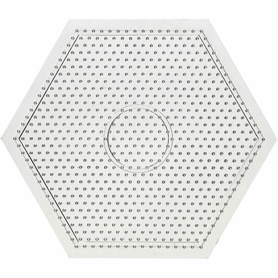 Onderplaat Strijkkralen - Grote Zeskant - 15x15 cm - 10 Stuks - Basisplaat Voor Medium Strijkkralen - Geschikt Voor Kinderen & Hobbyisten - Duurzaam & Herbruikbaar - Transparant Wit