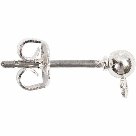 Oorsteker - Verzilverd - DIY Creatieve Sieraden Steker - Decoratieve Hobby Oorsteker Voor Handwerk - Lengte 13mm - Set Van 100 Stuks