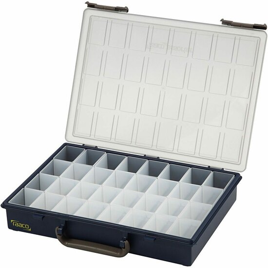 Opbergbox Met 32 Losse Vakken - Transparante Kunststof Sorteerdoos - Hobby Organiser voor Kleine Materialen - 33,8 x 26,1 x 5,7 cm - 1 Stuk