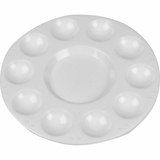 Palet - Wit Ronde Paletten - DIY Hobby Palet Voor Creatieve Kunstprojecten - Diameter 17 cm - Set van 10 stuks - Verfmengpalet - Kunstschildersbenodigdheden - Kunstaccessoires