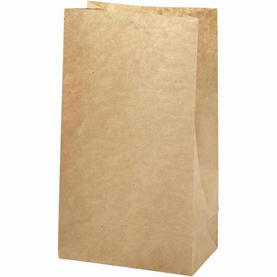 Papieren Zakken - Bruin - DIY Cadeauzakken - Creatieve Papieren Tassen Voor Hobby - Formaat 15x9x27cm - Gewicht 50gr - Set Van 100 Stuks
