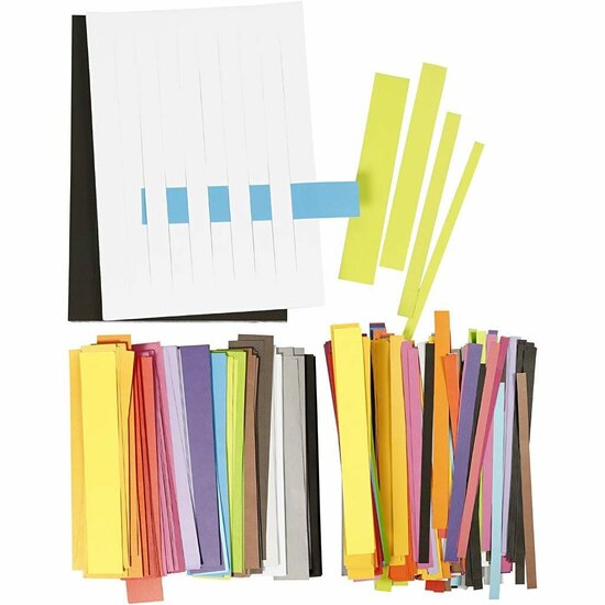 Papierset - Diverse Kleuren - Diverse Kleuren - 10+15+25+35 mm x 21 cm - 1 doos