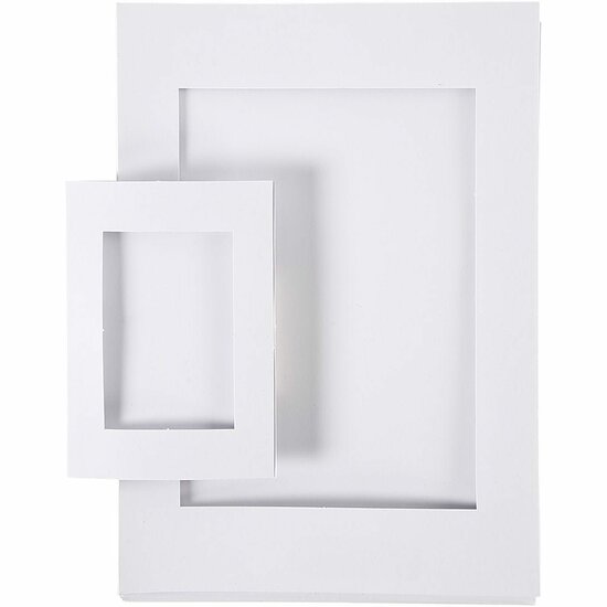 Passepartout Lijsten - Wit Karton - A4 & A6 Formaat - 230 gr - Set Van 2x60 Stuks - Hoogwaardige Fotolijsten Voor Foto’s, Kunstwerken & Creatieve DIY Decoratie