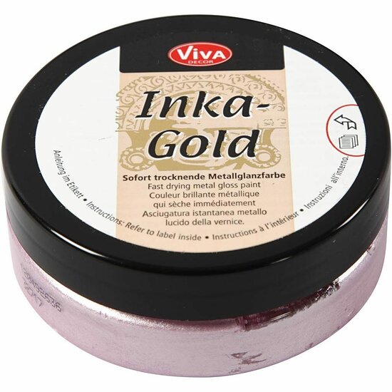 Pasta Wax - Glanswax - Inka Gold - Roze Kwarts - Viva Decor - 50ml - Crèmige Metaalwax - Eenvoudig Aanbrengbaar - Voor Papier en Hout