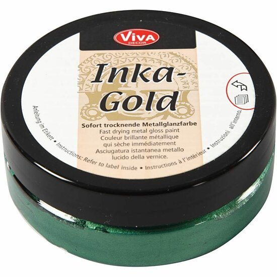 Pasta Wax – Inka Gold – Emerald - Groene Metallic Verf – Waxpasta – Viva Decor – Emerald Wax – Glanzende Wax – Waterbasis Wax – Metallic Afwerking - 50ml
