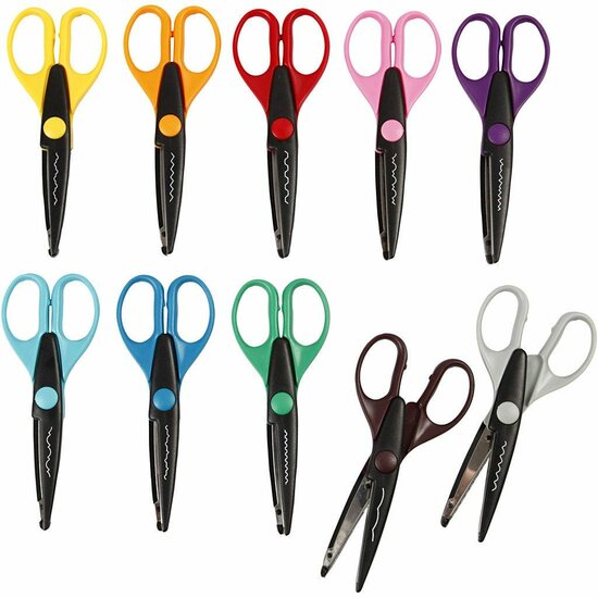 Patroon Schaar - 16 cm - Set Van 10 - Hoogwaardige Figuurscharen Voor Knutselen, Scrapbooking & DIY Papierdecoratie - Diverse Snijpatronen