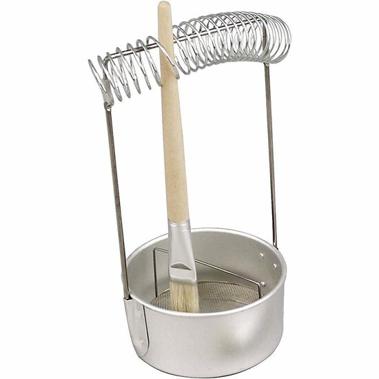 Penseelreiniger - 23x11 cm - 1 Stuk - Aluminium Pot Met Zeef Voor Efficiënt Penselen Reinigen - Ideaal Voor Aquarel, Acryl & Olieverf