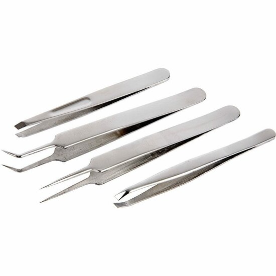 Pincet Set - DIY Precisie Tool - Creatieve Hobby Pincet Voor Knutselen - Lengte 9-12cm - Set Van 4 Stuks