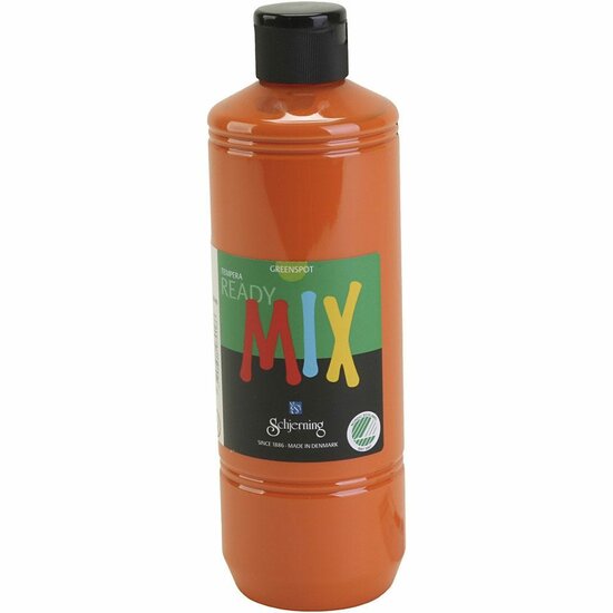 Plakaatverf - Schjerning Verf - Waterbasis Verf - Milieuvriendelijk - Oranje Verf - Hoge Dekking - Sneldrogende Verf - Geschikt Voor Papier en Hout - 500ml
