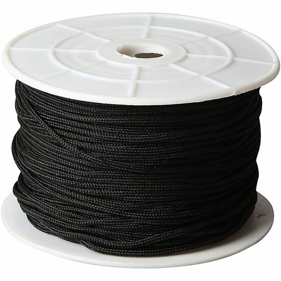 Polyester Koord - Zwart Polyester Draad - Hobby Koord En Draad - Sieraden Maken - DIY Koord - Macramé Koord - Knutsel Koord - Koord Voor Handwerk - Dikte 2mm - 50 Meter