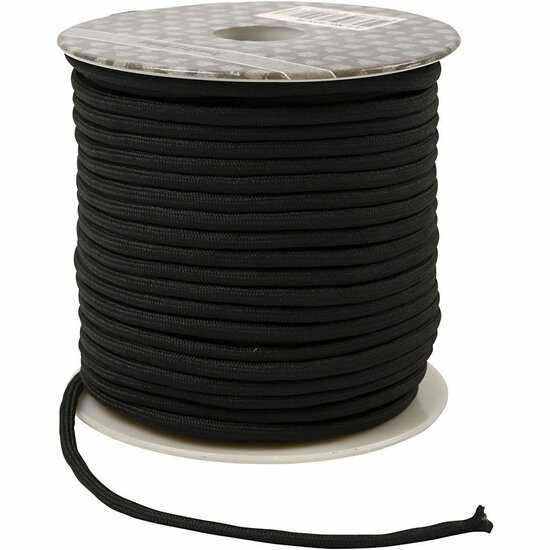 Polyester Koord - Zwart Polyester Draad - Hobby Koord En Draad - Sieraden Maken - DIY Koord - Macramé Koord - Knutsel Koord - Koord Voor Handwerk - Dikte 4mm - 40 Meter