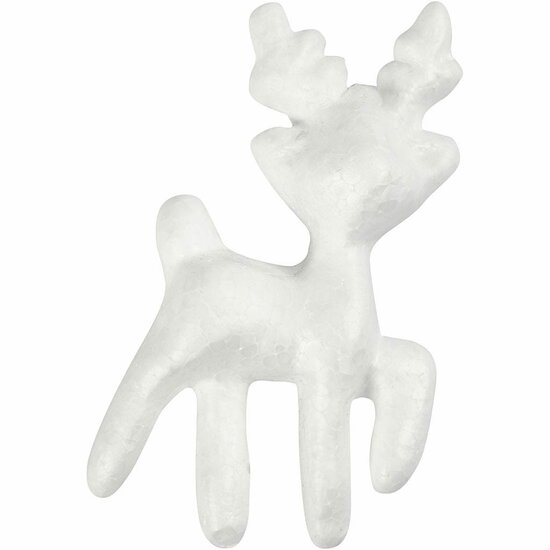 Styropor Rendier - DIY Decoratie Rendier - Foam Clay Styropor - Knutselen en Schilderen - Wit Rendier - 11,5 Cm - Set van 5