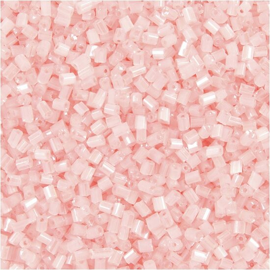 Rocailles 2-Cut Glaskralen - Transparant Roze - Luxe Langwerpige Kralen Voor Sieraden, DIY & Knutselprojecten - 1,7 mm - 15/0 - Gat 0,5 mm - 500 gr - 1 Zak
