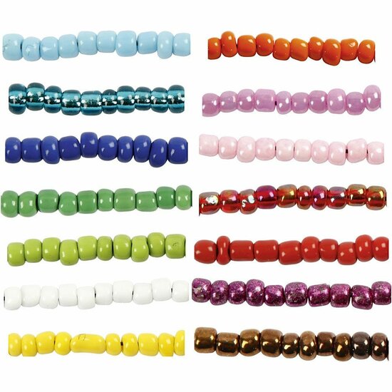 Rocailles - Glazen Kralen 3mm - Knutselkralen Voor Sieraden Maken - DIY Rijgkralen - Diverse Kleuren - Klein Formaat Voor Gedetailleerde Projecten - Hobbykraaltjes - 8/0 - Gat 0,6-1mm - 14x25gr